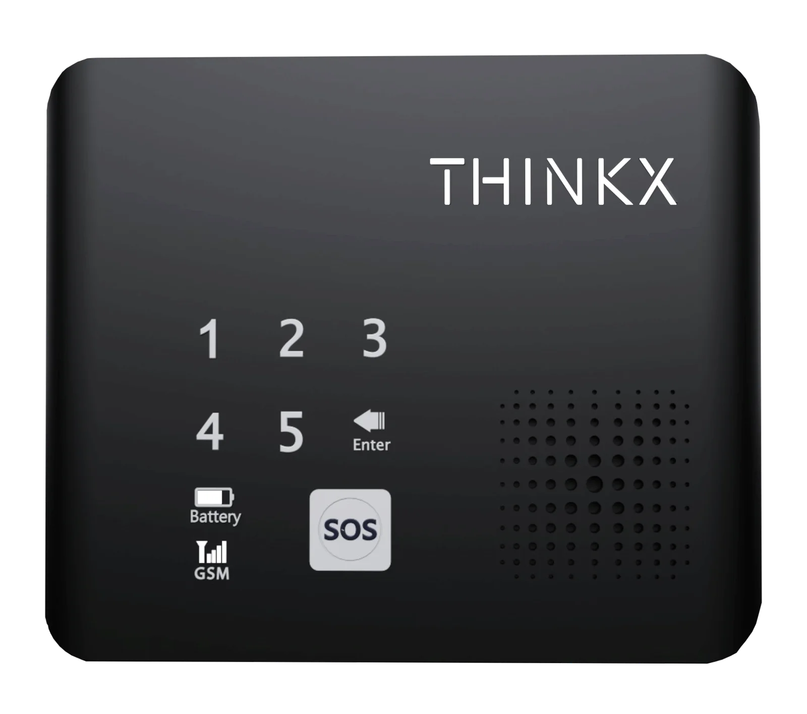 Xtouch Protect wireless security control hub — black touch panel with keypad, SOS button, battery and GSM indicators